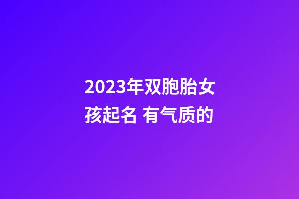 2023年双胞胎女孩起名 有气质的